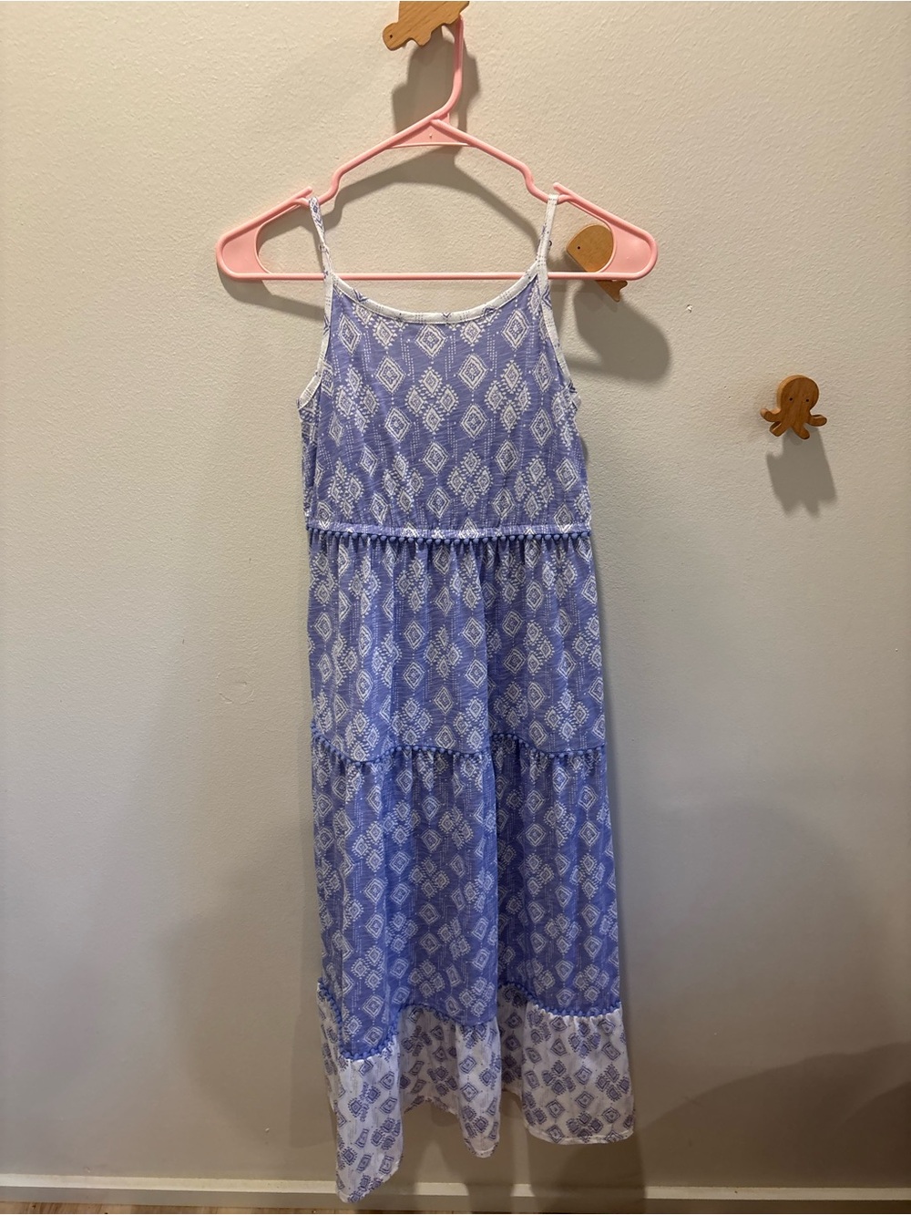Cat & Jack Blue and White Patterned Maxi Dress